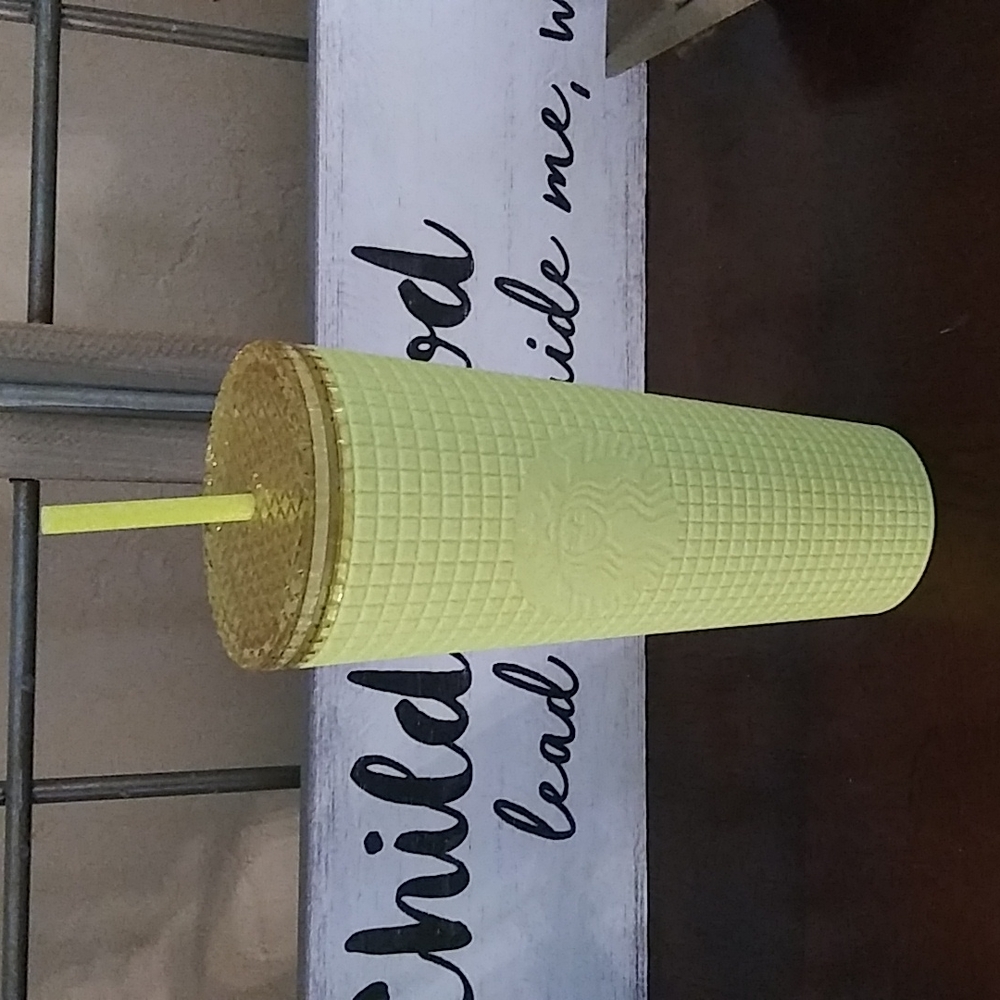 NWT. yellow neon tumbler.